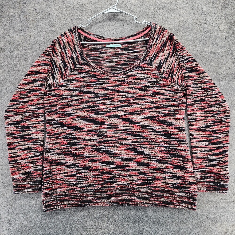 Maurices Shirt Womens Extra Large Long Sleeve Black Coral Top Blouse